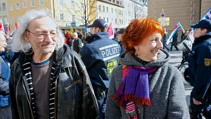 Politisch: Wolfgang Weber und Anna Regina Mackowiak bei einer Demo.