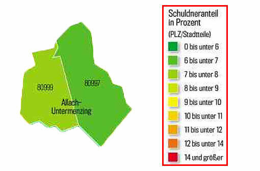 Beim Thema Finanzen zieht sich ein Riss durch die Stadt. In Riem und am Hasenbergl sind die Menschen besonders häufig verschuldet.