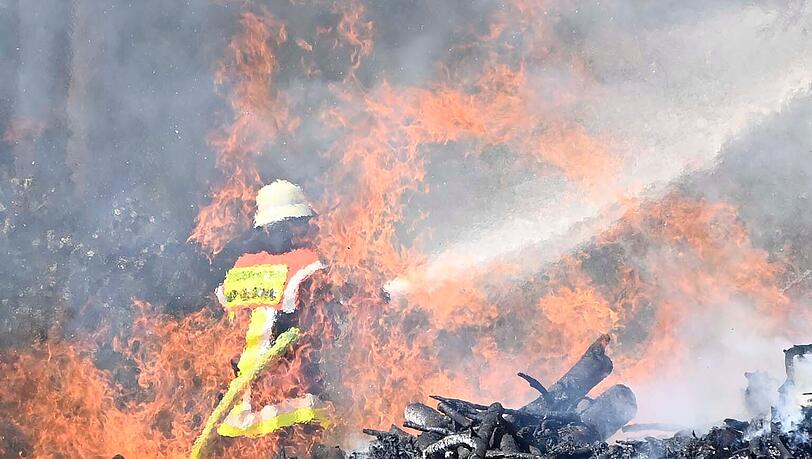 Das Feuer drohte auf den umliegenden Wald überzuspringen. Das Feuer drohte auf den umliegenden Wald überzuspringen.