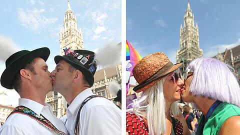 Sie feiern: Schwule, Lesben und Transgender tummeln sich auf Münchens Straßen und feiern den Christopher Street Day 2011