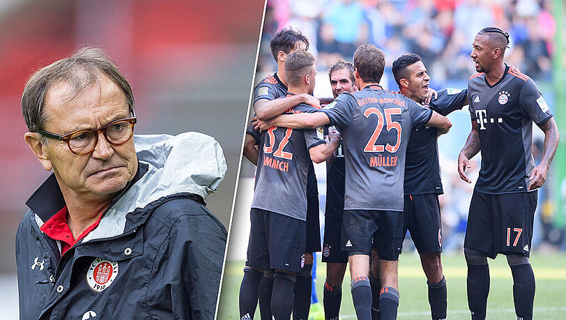 St. Pauli-Trainer Ewald Lienen kritisert die Mentalität der Bayern-Gegner. St. Pauli-Trainer Ewald Lienen kritisert die Mentalität der Bayern-Gegner.
