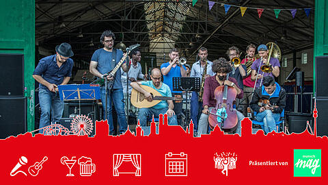 Verschiedene Gruppen, wie die Banda Internationale, spielen im Glockenbach