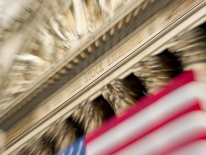 Die New Yorker Börse an der Wall Street im Finanzdistrikt von Manhattan.