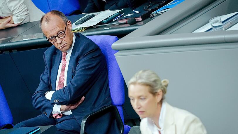 Merz' Rededuell mit Weidel d&uuml;rfte ganz im Zeichen der AfD in Sachsen-Anhalt stehen. (Archivbild)