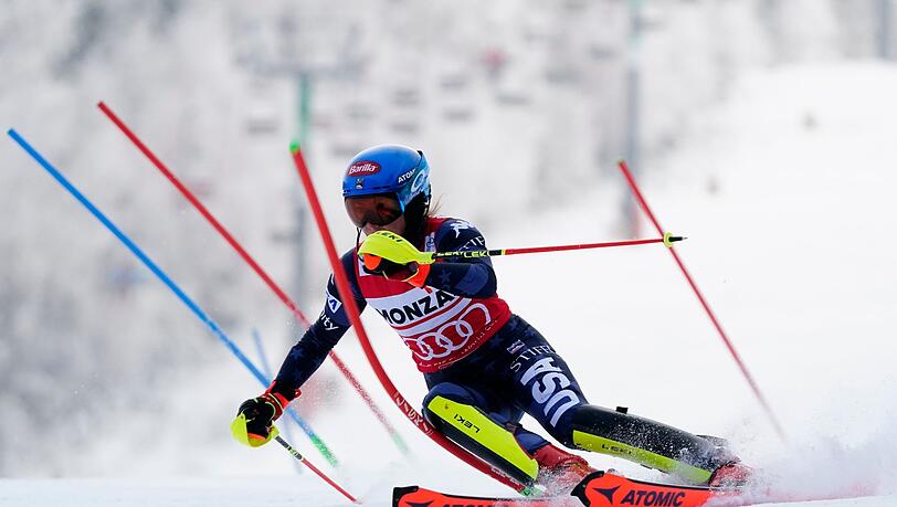 Mikaela Shiffrin aus den USA in Aktion.