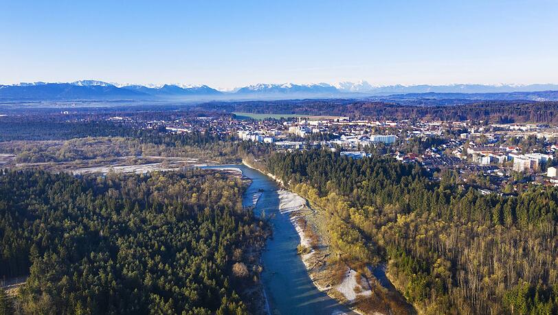 Ein Blick über Geretsried im Landkreis Bad Tölz-Wolfratshausen. Ein Blick über Geretsried im Landkreis Bad Tölz-Wolfratshausen.