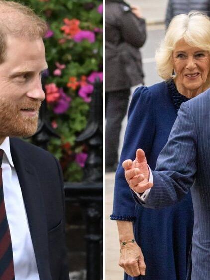 K&ouml;nigin Camilla war bei dem Treffen zwischen Prinz Harry und K&ouml;nig Charles dabei.