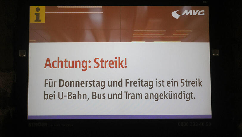 ÖPNV-Streik in München – mal wieder. Am Donnerstag und Freitag legen viele Beschäftigte der MVG ihre Arbeit nieder.