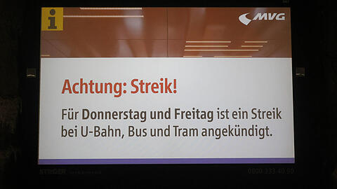 ÖPNV-Streik in München – mal wieder. Am Donnerstag und Freitag legen viele Beschäftigte der MVG ihre Arbeit nieder.