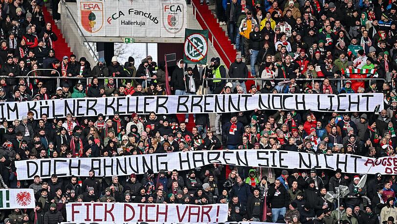 Augsburger Aktion gegen den Videobeweis. (Archivbild)
