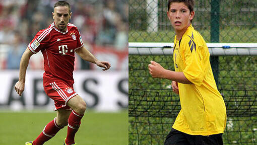 Der Weltstar und sein kleiner Bruder: Franck Ribéry (30, l.) spielt beim FC Bayern, Steven Ribéry (19, o., auf dem Bild als 17-Jähriger im Trikot vom RC Lens) würde sich gerne der U19 anschließen. Der Weltstar und sein kleiner Bruder: Franck Ribéry (30, l.) spielt beim FC Bayern, Steven Ribéry (19, o., auf dem Bild als 17-Jähriger im Trikot vom RC Lens) würde sich gerne der U19 anschließen.