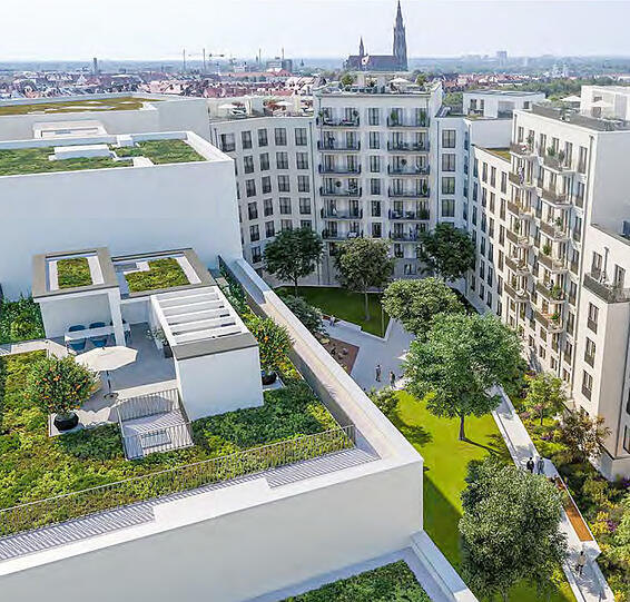 Auch schicke Dachterrassen-Wohnungen wird es geben. Die werden aber gesondert vermarktet.