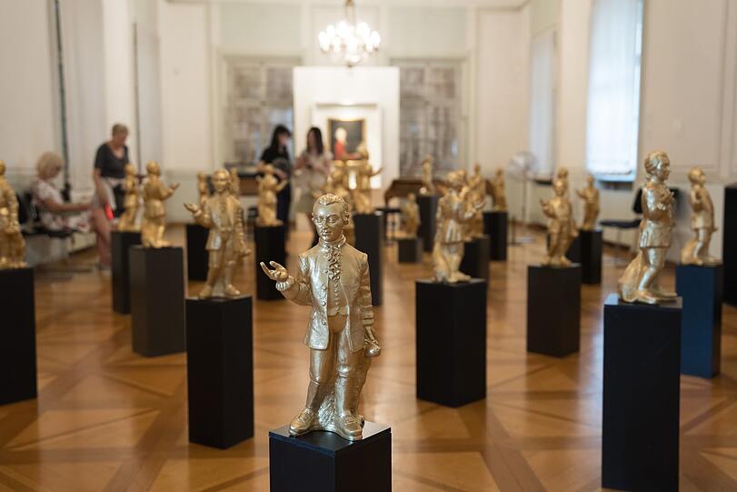 Mozartfiguren im Mozart-Wohnhaus.