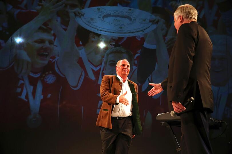 Uli Hoeneß und Horst Seehofer bei der Meisterfeier.