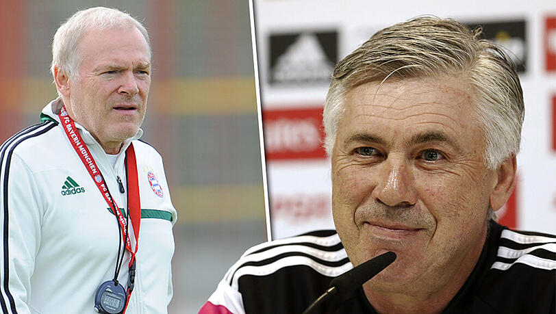 Trainergespann der kommenden Saison: Hermann Gerland (62) und Carlo Ancelotti (57).