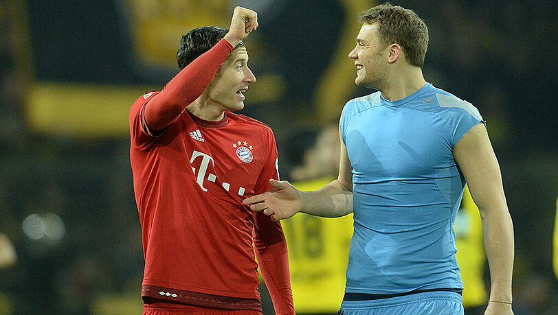 Robert Lewandowski erzielte gegen Eindhoven seinen achten Doppelpack. Manuel Neuer (r.) absolvierte seine 1440. Pflichtspielminute für den FC Bayern. Robert Lewandowski erzielte gegen Eindhoven seinen achten Doppelpack. Manuel Neuer (r.) absolvierte seine 1440. Pflichtspielminute für den FC Bayern.