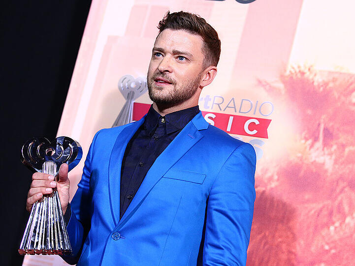 Preisträger Justin Timberlake bei den iHeartRadio Awards in Los Angeles