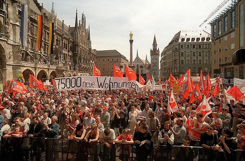 Tradition: die Mai-Kundgebung auf dem Marienplatz. (Archivbild)