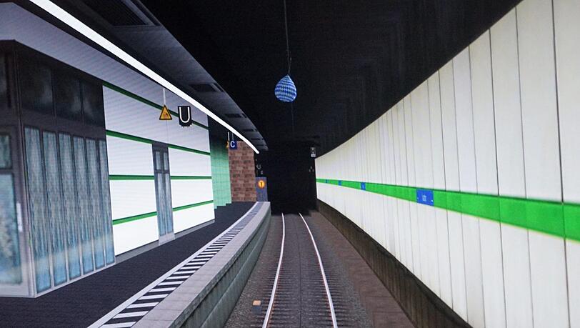 Ein Bild aus dem Simulator: Ein Ballon (klein oben) schwebt überm Gleis. Das könnte die gesamte Stammstrecke lahmlegen. Ein Bild aus dem Simulator: Ein Ballon (klein oben) schwebt überm Gleis. Das könnte die gesamte Stammstrecke lahmlegen.