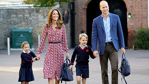 Die Familie Cambridge auf dem Weg zur Schule.