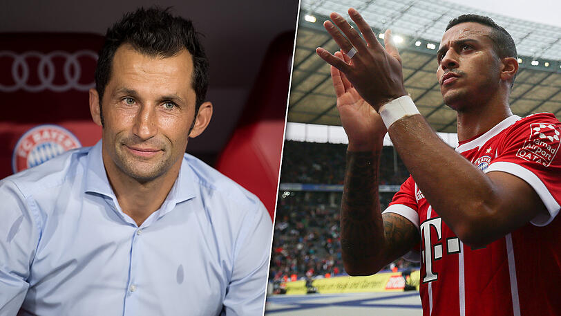 Beschäftigt sich nicht mit einem Wechsel von Thiago (r.): Bayerns Sportdirektor Hasan Salihamidzic (l.)