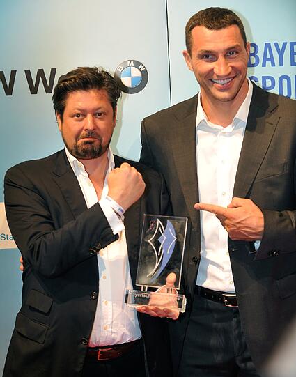 Boxer Wladimir Klitschko (r.) und Regisseur Sebastian Dehnhardt.