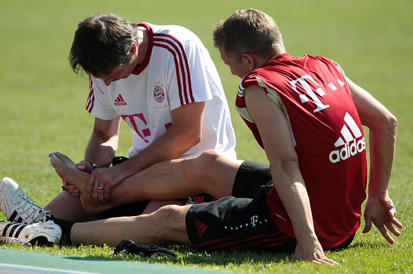 Nach seiner Verletzung wieder im Traiing: Bastian Schweinsteiger