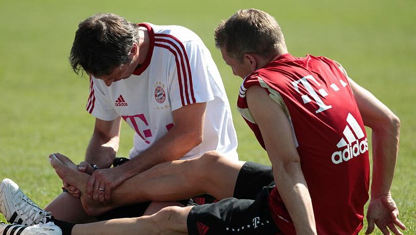 Nach seiner Verletzung wieder im Traiing: Bastian Schweinsteiger Nach seiner Verletzung wieder im Traiing: Bastian Schweinsteiger