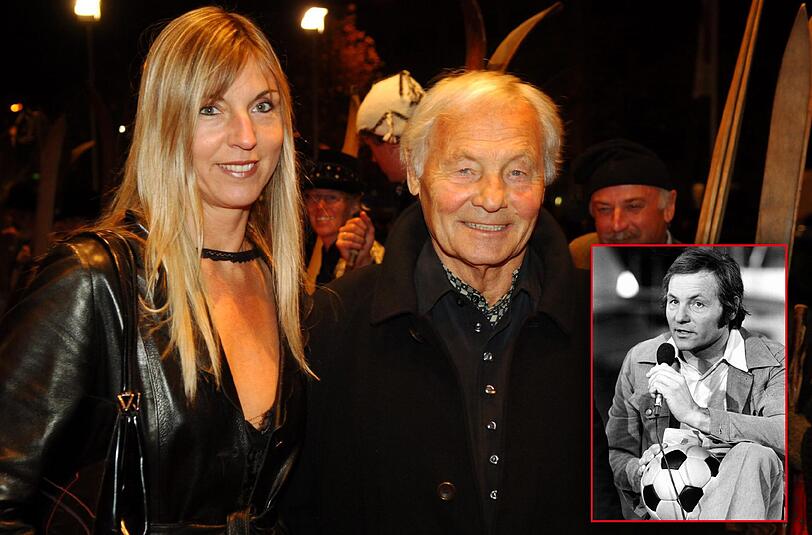 Inniges Verhältnis: Harry Valérien mit seiner Tochter Tanja 2005. Kleines Bild: Die Reporter-Legende 1973.