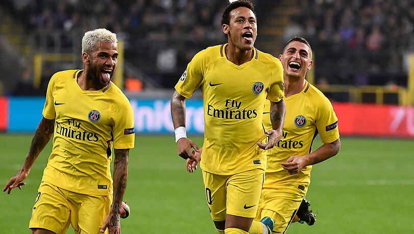 In der Champions League beeindruckend dominant: Paris St. Germain um Superstar Neymar (vorne) führt mit drei Siegen aus drei Spielen ohne Gegentor. In der Champions League beeindruckend dominant: Paris St. Germain um Superstar Neymar (vorne) führt mit drei Siegen aus drei Spielen ohne Gegentor.