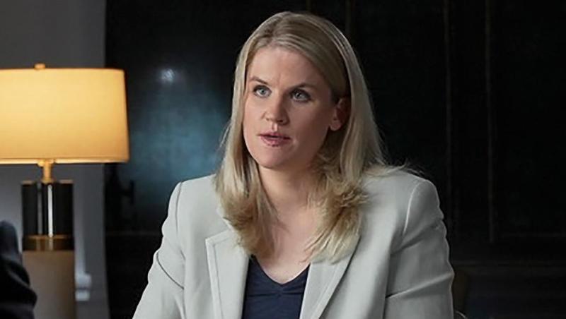 Facebook-Whistleblowerin Frances Haugen während eines CBS-Interviews.