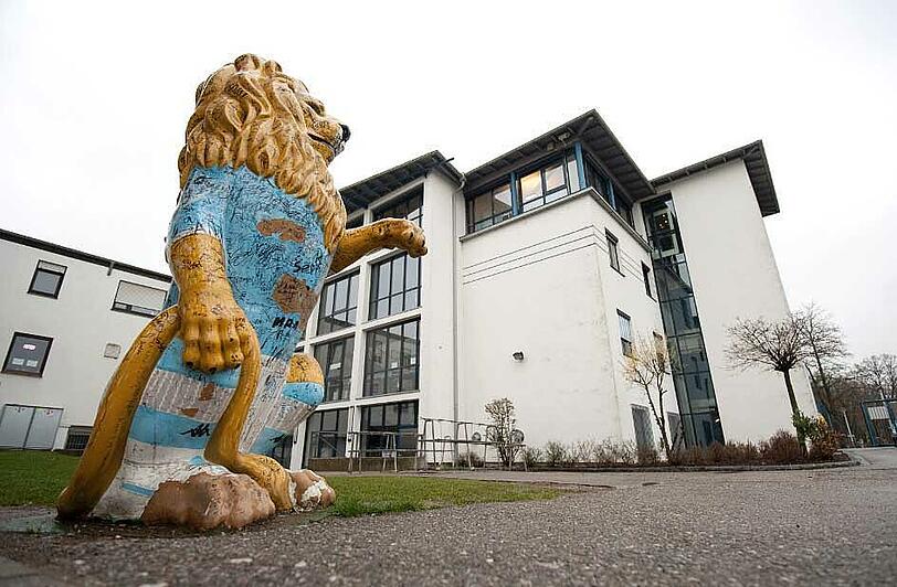 Der Löwe vor der Geschäftsstelle: Jetzt hat der TSV 1860 die Patenschaft für echte Löwen im Tierpark übernommen.