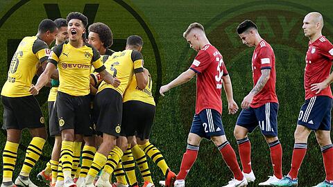 Lust und Frust: Bei Tabellenführer Borussia Dortmund (links) klappt derzeit fast alles. Bei Bayern seit vier sieglosen Spielen fast nichts mehr.