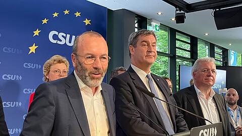 CSU-Spitzenkandidat Manfred Weber und Bayerns Ministerpräsident Markus Söder