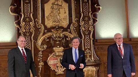 Billingslea (l-r), Launsky-Tieffenthal und Sergej Rjabkow in Wien.