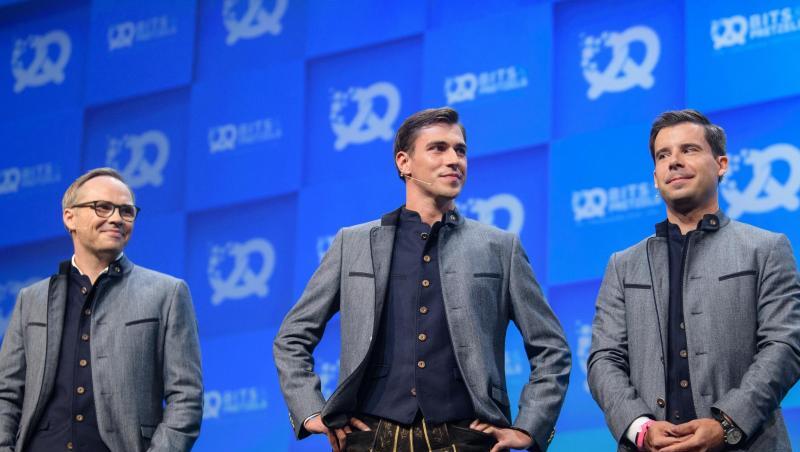 Die Bits & Pretzels-Gründer Bernd Storm van's Gravesande, Andreas Bruckschlögl und Felix Haas (l-r).