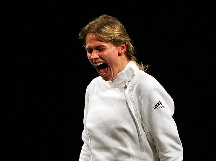 Britta Heidemann jubelt nach ihrem Sieg im Finale.