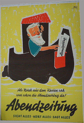 Selbst Noah ist 1954 AZ-Abonnent - wie die Zeitung in seine Arche kommt, ist (nicht mal in der Bibel) überliefert.