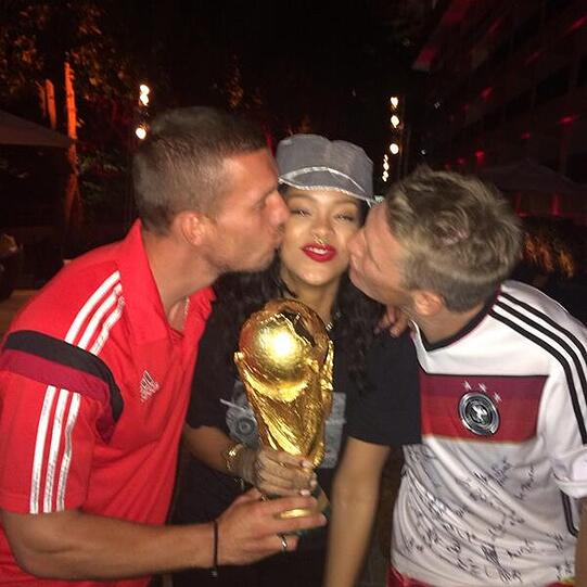 "Podolski x RiRi x Shweinsteiger"