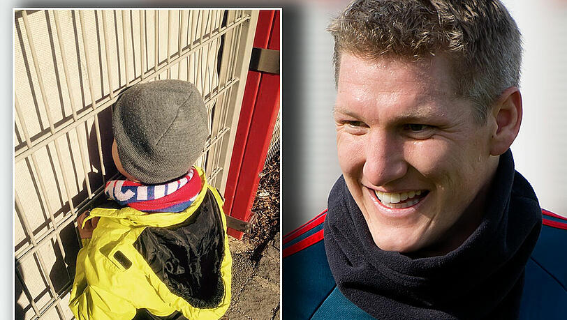 Ganz großer Fan: Der kleine Raphael (5) weigerte sich, die Haare zu waschen, nachdem Bastian Schweinsteiger denm Buben beim Training nebenbei über den Kopf gestrichen hatte. Ganz großer Fan: Der kleine Raphael (5) weigerte sich, die Haare zu waschen, nachdem Bastian Schweinsteiger denm Buben beim Training nebenbei über den Kopf gestrichen hatte.