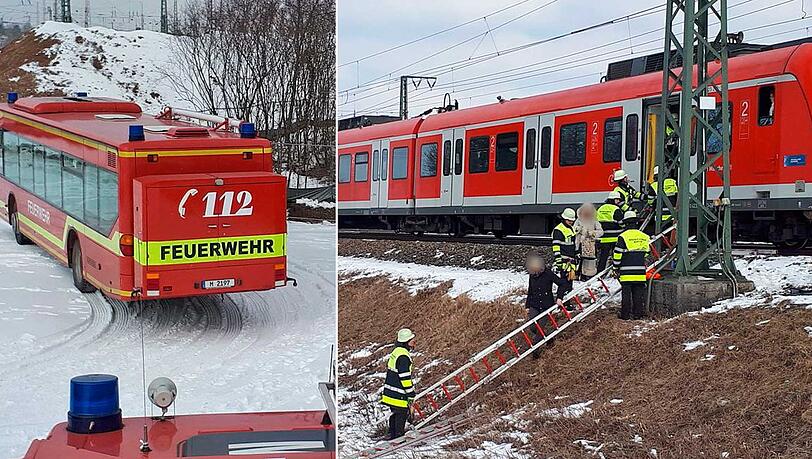 Die Feuerwehr musste zwei liegengeblieben S-Bahnen evaukieren. Die Feuerwehr musste zwei liegengeblieben S-Bahnen evaukieren.