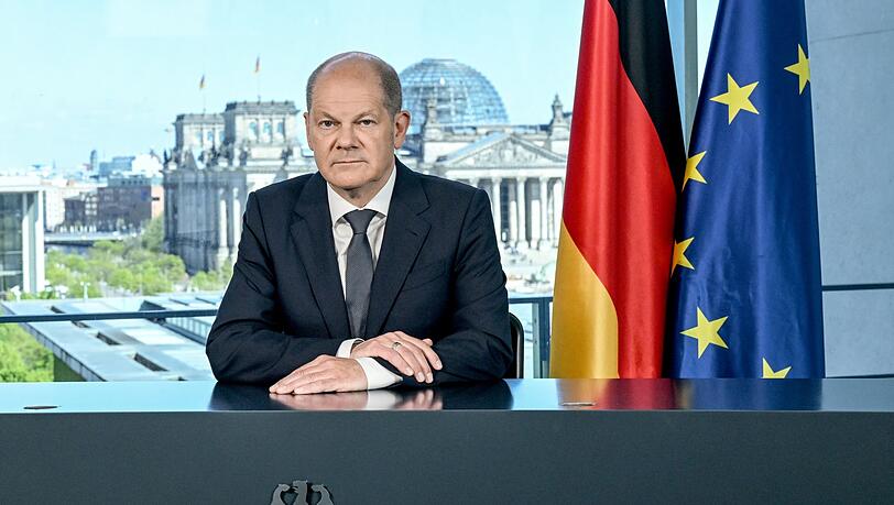 TV-Ansprache am Sonntagabend: Bundeskanzler Olaf Scholz (SPD) glaubt fest: "Putin wird den Krieg nicht gewinnen". TV-Ansprache am Sonntagabend: Bundeskanzler Olaf Scholz (SPD) glaubt fest: "Putin wird den Krieg nicht gewinnen".