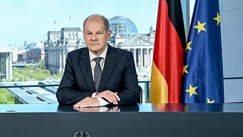 TV-Ansprache am Sonntagabend: Bundeskanzler Olaf Scholz (SPD) glaubt fest: "Putin wird den Krieg nicht gewinnen".