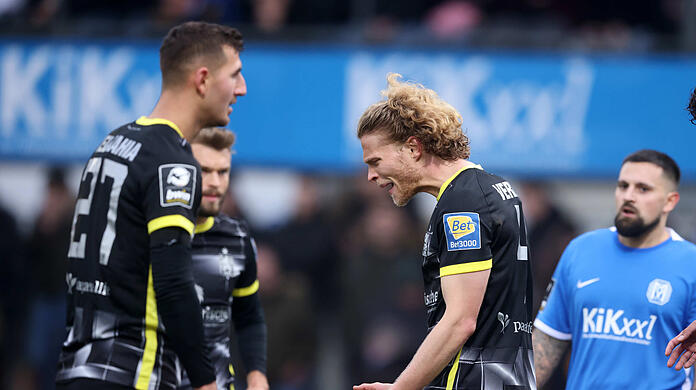 Wut und Enttäuschung: Löwen-Verteidiger Jesper Verlaat (r.) beim Spiel gegen Meppen.