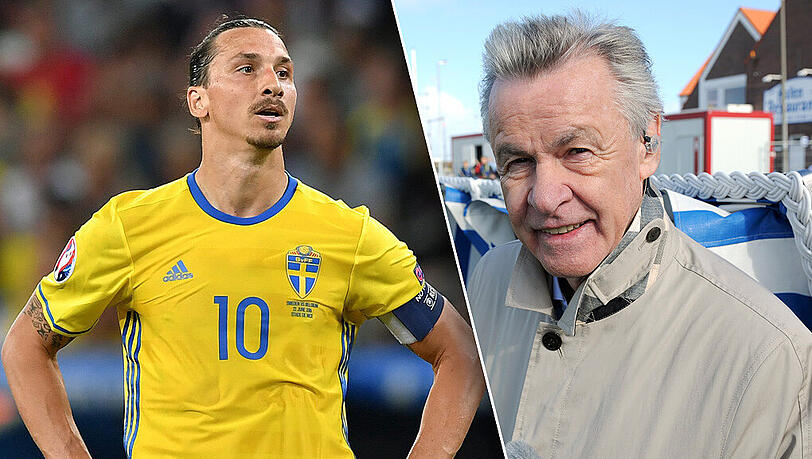Ex-Bayern-Trainer Ottmar Hitzfeld (r.) ist sich sicher, dass Zlatan Ibrahimovic nicht nach München wechseln wird.