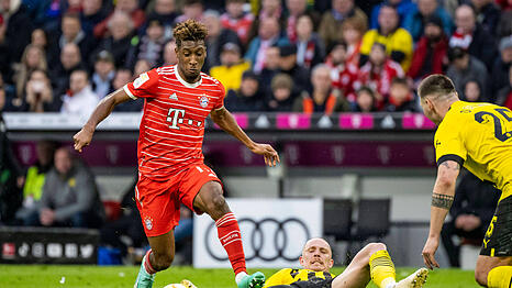 Kingsley Coman trifft gegen Dortmund.