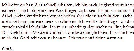 Diese Nachricht ging über den Verteiler an die Kontakte in dem E-Mail-Adressbuch.