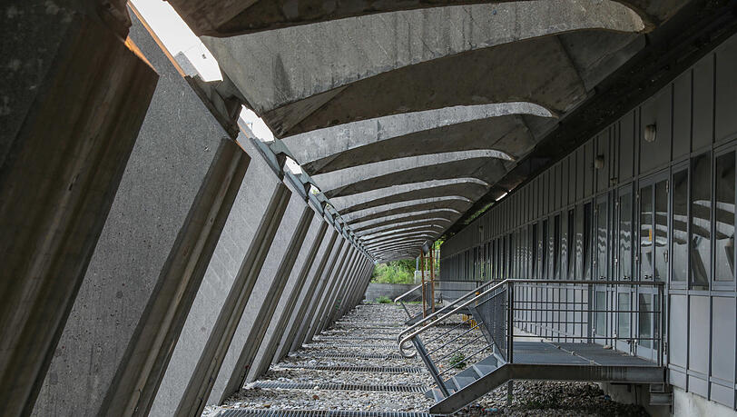 Mit ihrer ausgefallenen Konstruktion macht die Halle viel her. Mit ihrer ausgefallenen Konstruktion macht die Halle viel her.
