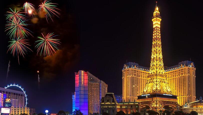 In Las Vegas feiern Hunderttausende gemeinsam Silvester.