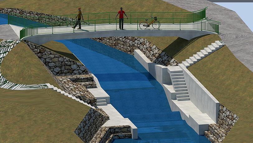 So k&ouml;nnte die Surfwelle in Traunstein einmal aussehen, wenn es mit der Finanzierung klappt. Der Verein hofft darauf, dass es 2027 soweit ist.